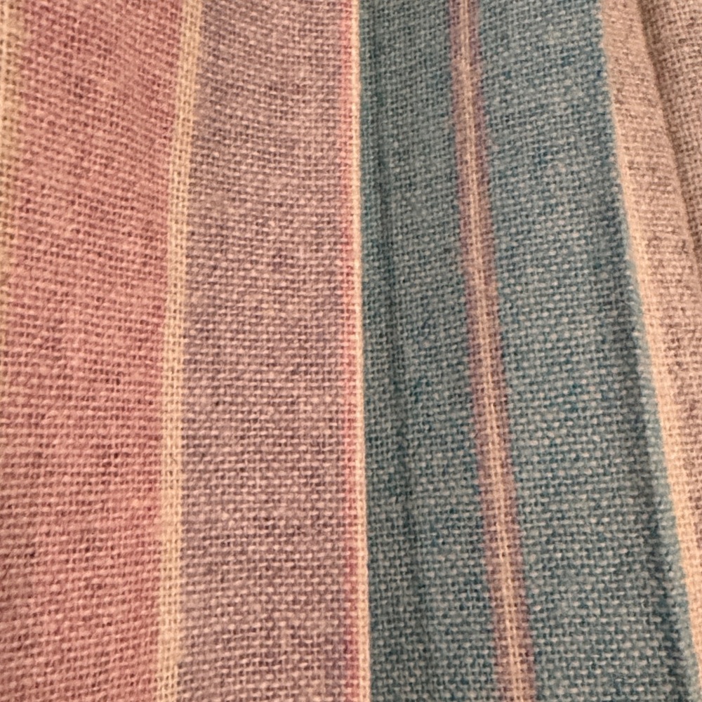 Vintage Wool blend Skirt-Pastel Striped-Pleated Detail-Button/Zipper Back-EUC - Picture 3 of 13
